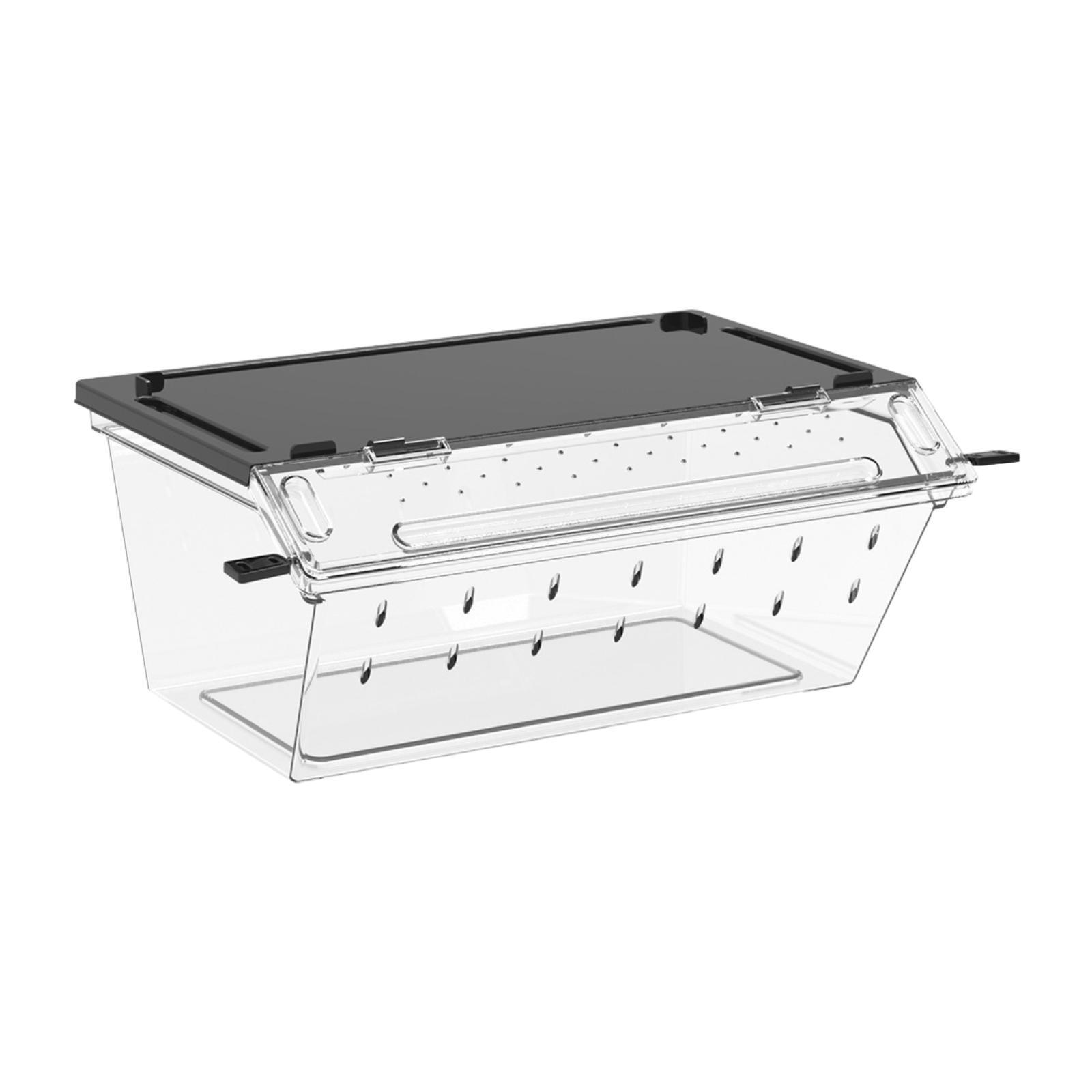 Reptile Feeding Box Carrier Professional 24.5x16x10.5cm Reptile Terrarium Clear