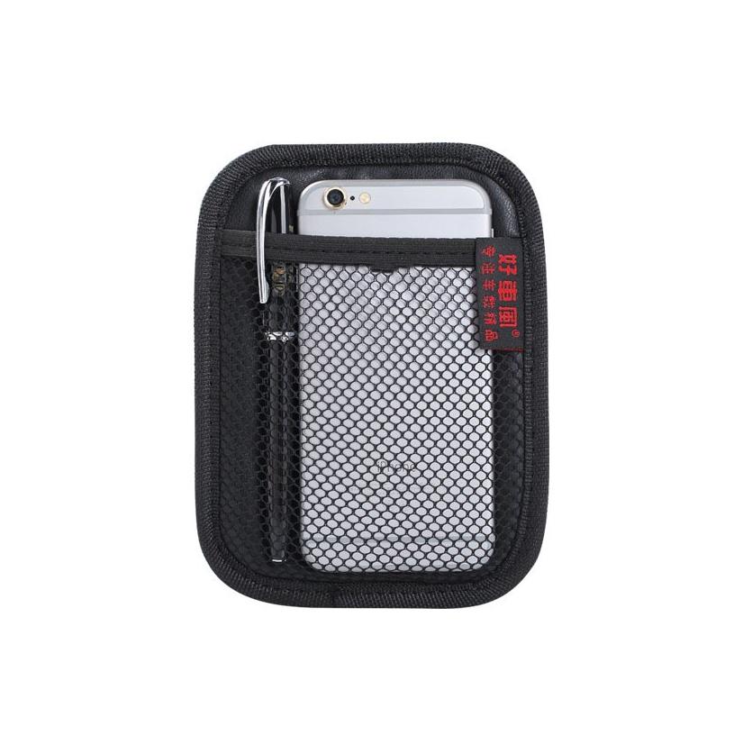 Small Car Net Pocket Leather Oxford Fabric Mesh Bag  Coins Keys  Storage Net Bag Car Interior Organizer Stowing Tidying