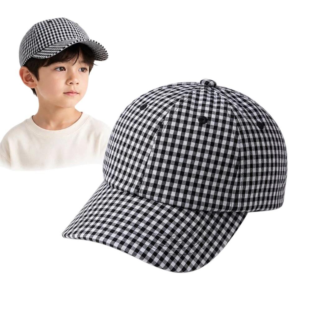 Karomuster Sommerhut Sonnenschutz Atmungsaktiver Sonnenhut Verstellbar Leicht Kinder Baseballkappe Outdoor Strand Reise