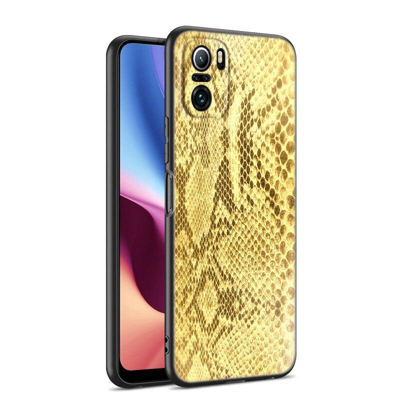 Sexy Python Snake Skin Phone Case For Xiaomi Mi POCO X3 NFC GT M4 M3 12 11T 10T Pro A3 11 Lite NE 5G 12X 11i F3 Soft Black Cover
