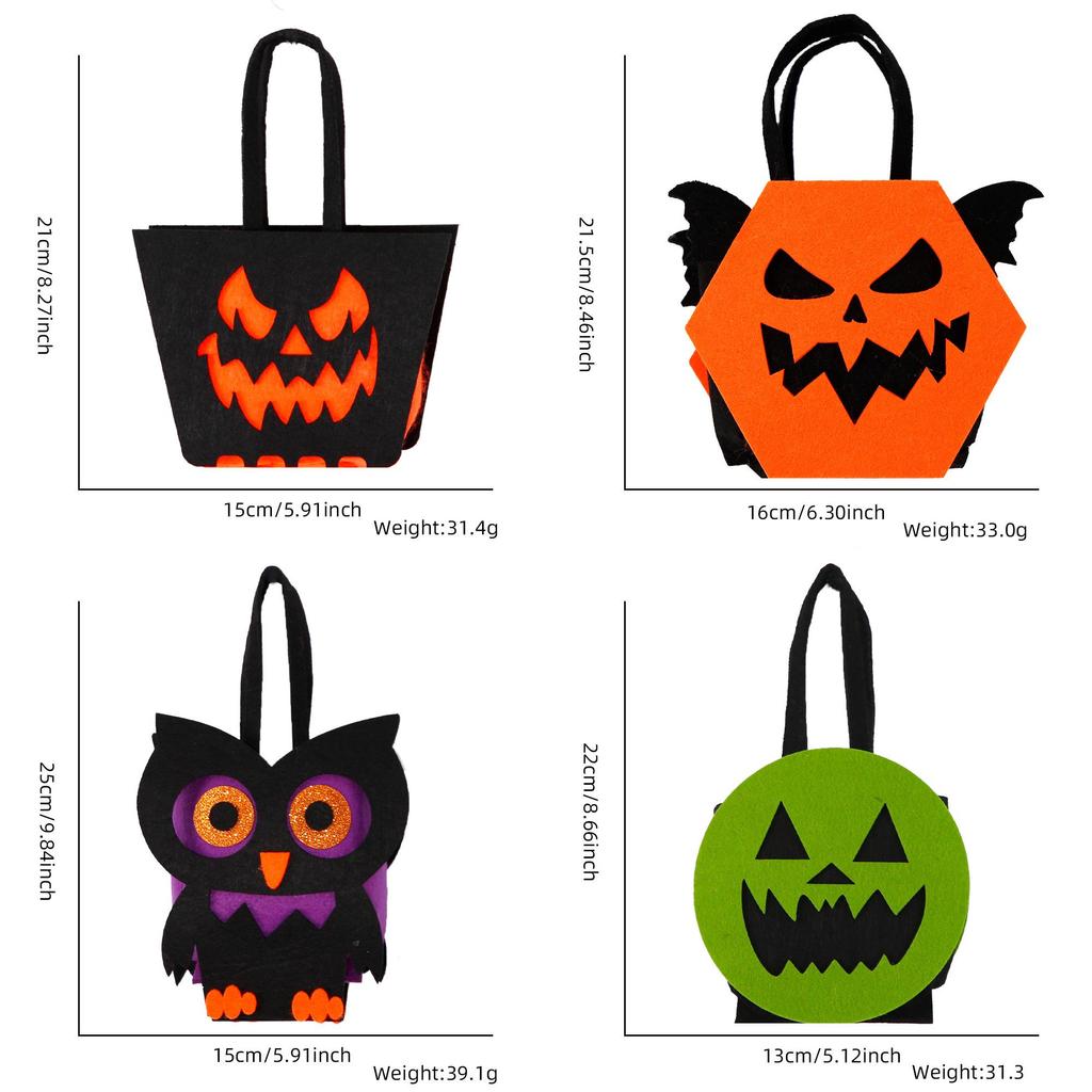 Crazy Party New Halloween Felt Candy Bag Devil Wind Flag Style 3d Bat Tote Bag