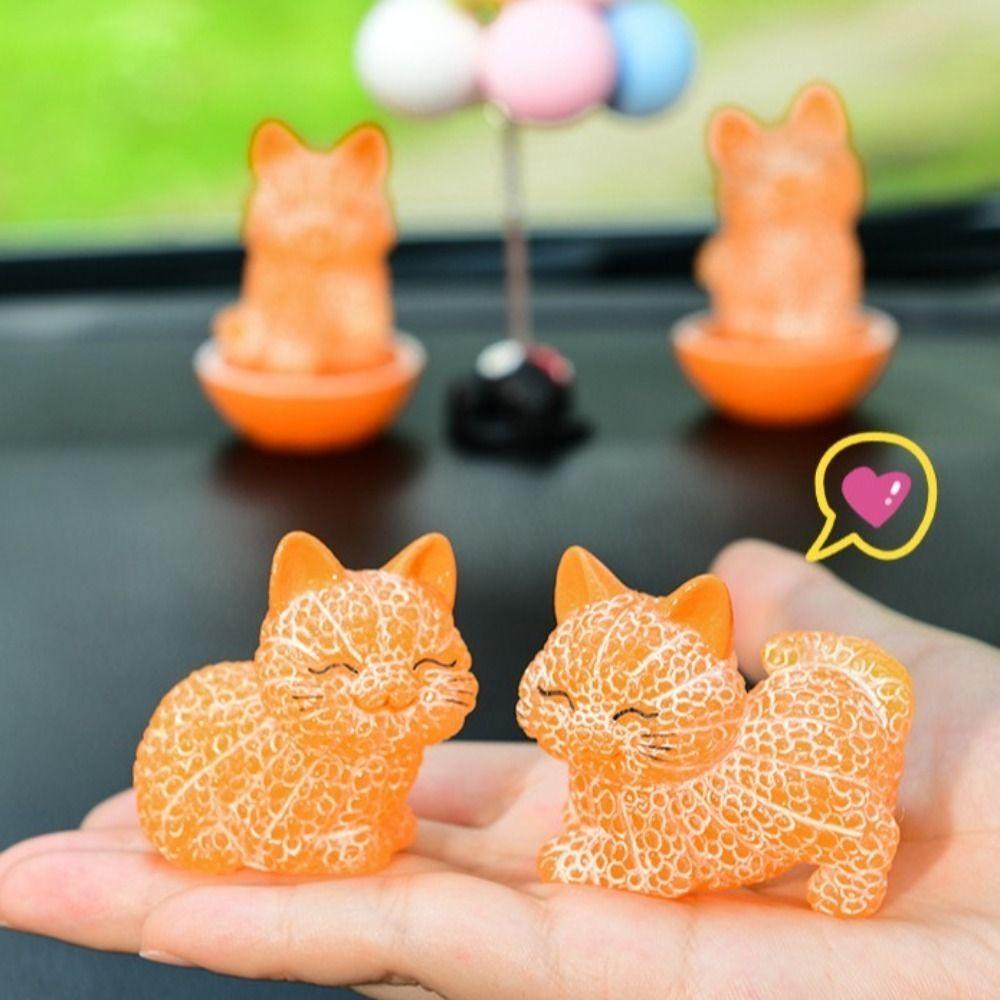 Orange Cat Car Interior Accessories Decoration Car Decor Cartoon Car Ornament Auto Dashboard