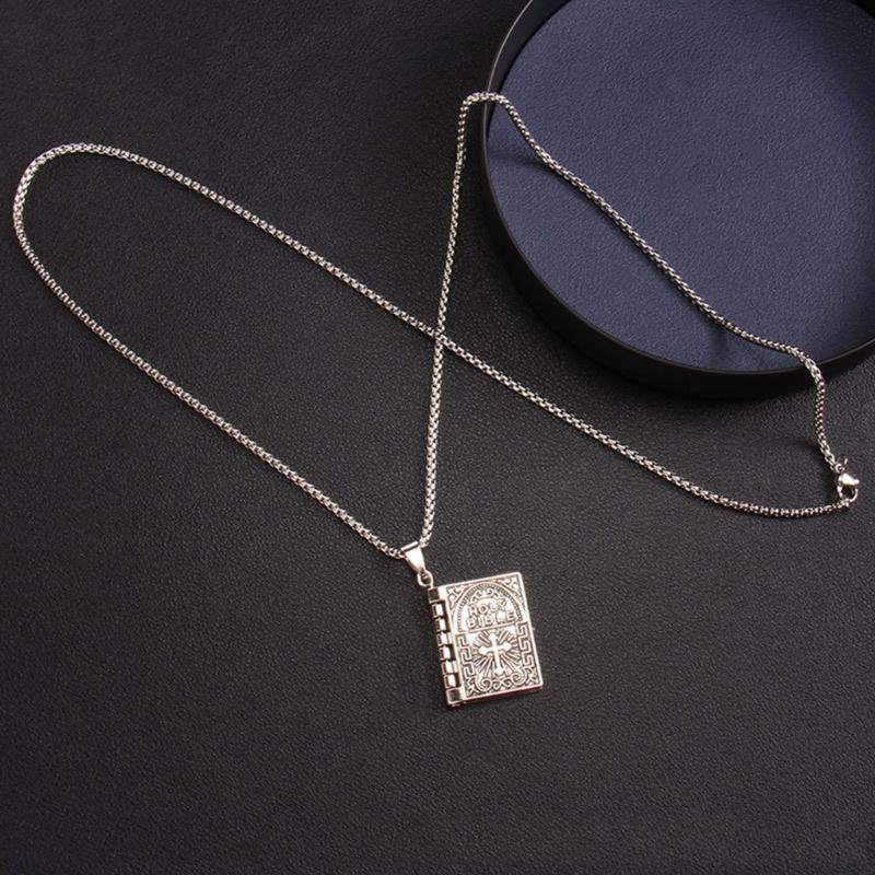 European American Cross-symbol Clavicle Chain Bible Religious Necklace Men's Trend Light Luxury Women Niche Necklace