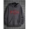Heather Gray Vintage Burgundy New York Letter Unisex Hoodie