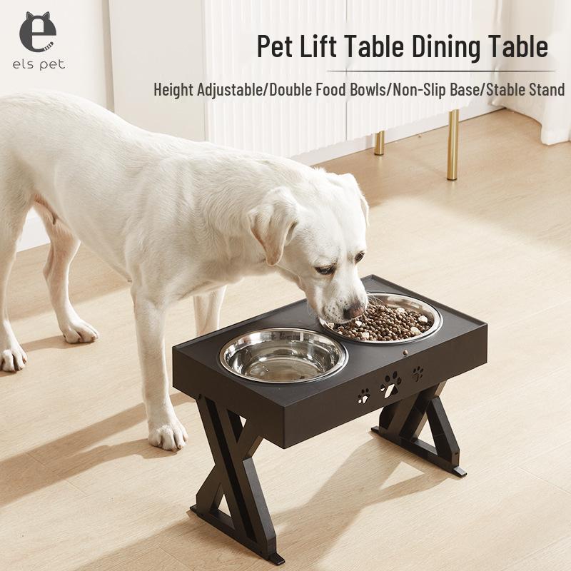 Adjustable Height Stainless Steel Dog Bowl | Large Capacity Elevated Pet Bowl