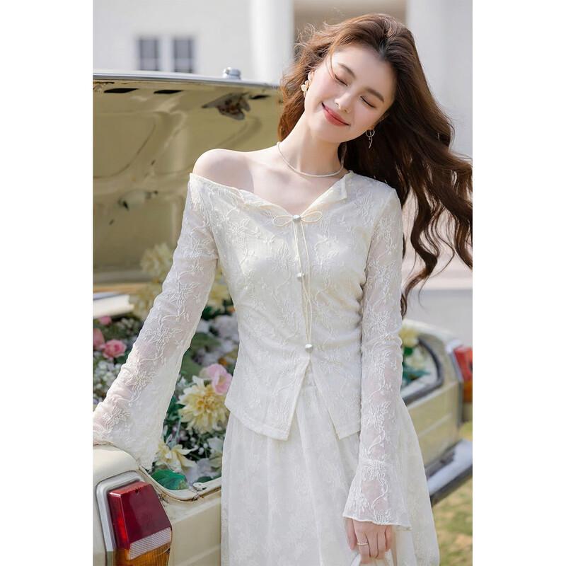 New Chinese Style Textured Elegant Top XL