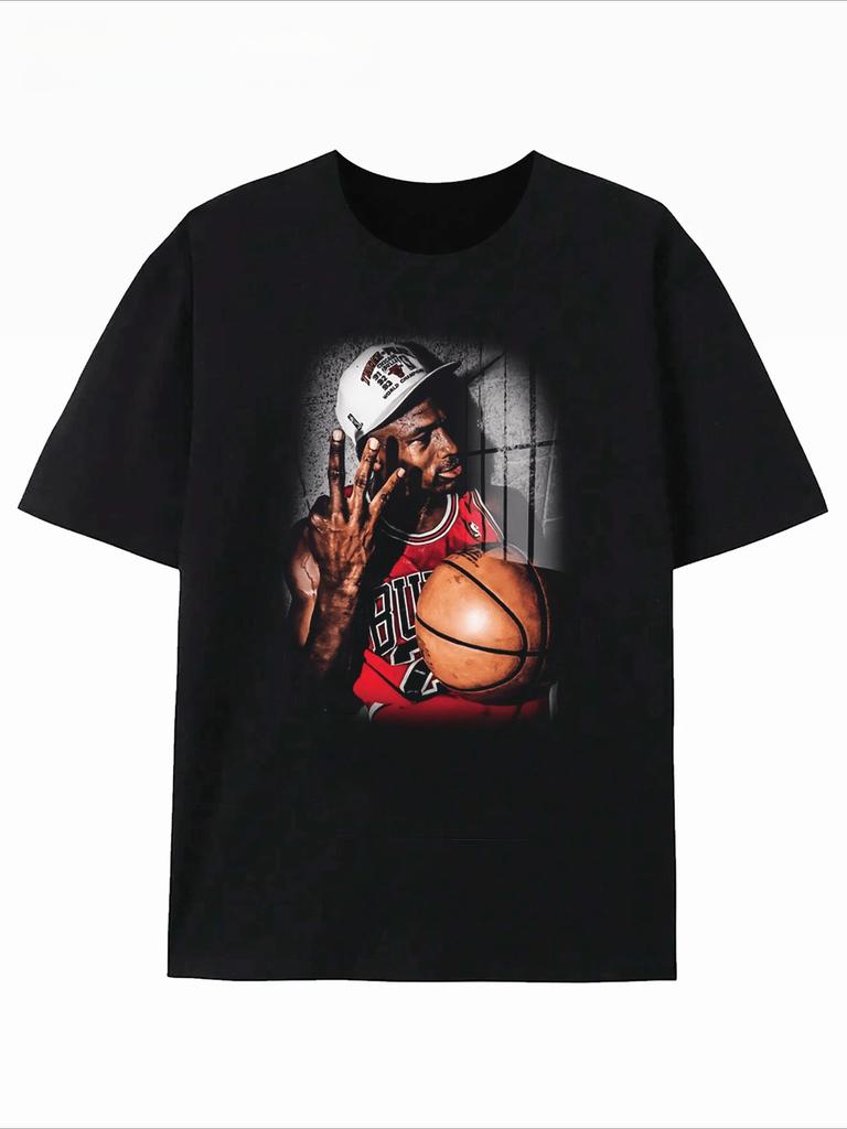 PAYEAH American Vintage Basketball Poster Digital Print Mens Casual TShirt 100 Cotton Heavy Cotton T Shirt