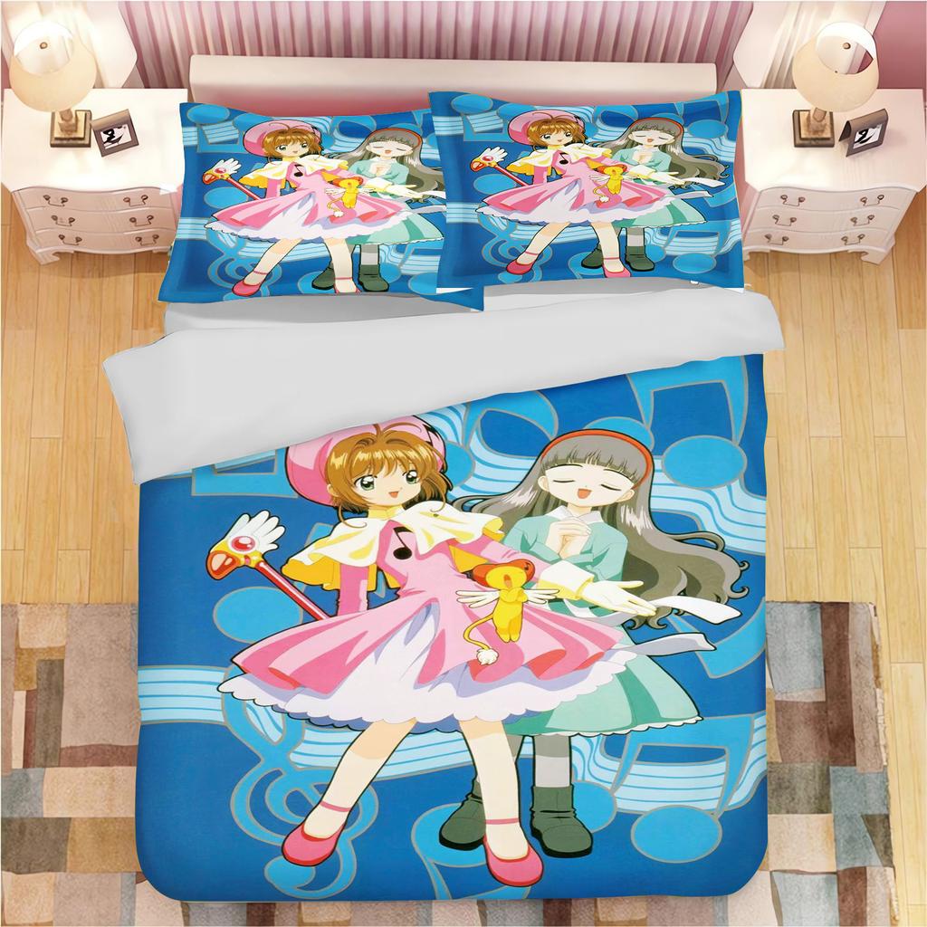 Cardcaptor Sakura Anime Printed Pillowcase Set for Adults and Children Duvet Cover Comforter Home Fashion Boys Girls 3D Bedding