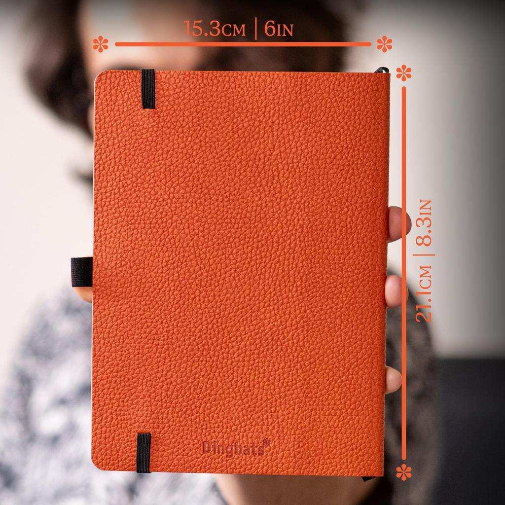 A5 Ruled Journal Notebook Softcover PU Leather Ideal for and Business with Elastic Pen and Bookmark Dingbats - - - Work, Travel, - Pocket, Closure,