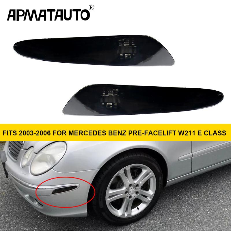 OEM#: 2118200121 Front Bumper Side Marker Lights Smoked Lens For 2003-2006 Mercedes-BENZ W211 E-Class E320 E350 E500 E55 AMG
