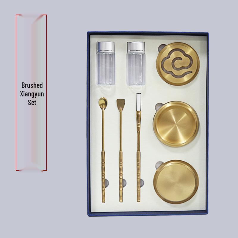 Brass Incense Seal Set: Agarwood Burner & Ceremony Tools