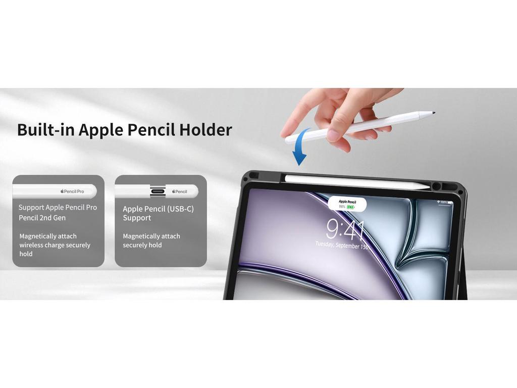 Pouzdro Xiaomi Pad 8 Pro s 7barevnou podsvícenou klávesnicí, slotem na pero a magnetickým uzávěrem