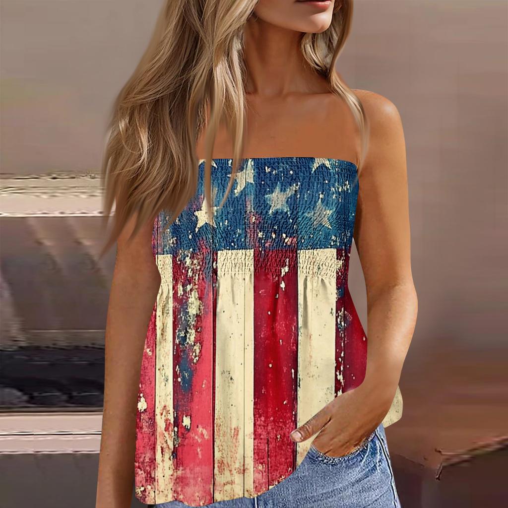 Dámské crop topy, roztomilé sexy tričko bez rukávů s potiskem odhalených ramen