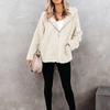 Frauen Winter Lässige Mode Lange ärmeln Einfarbig Plüsch Strickjacke Jacke Mantel