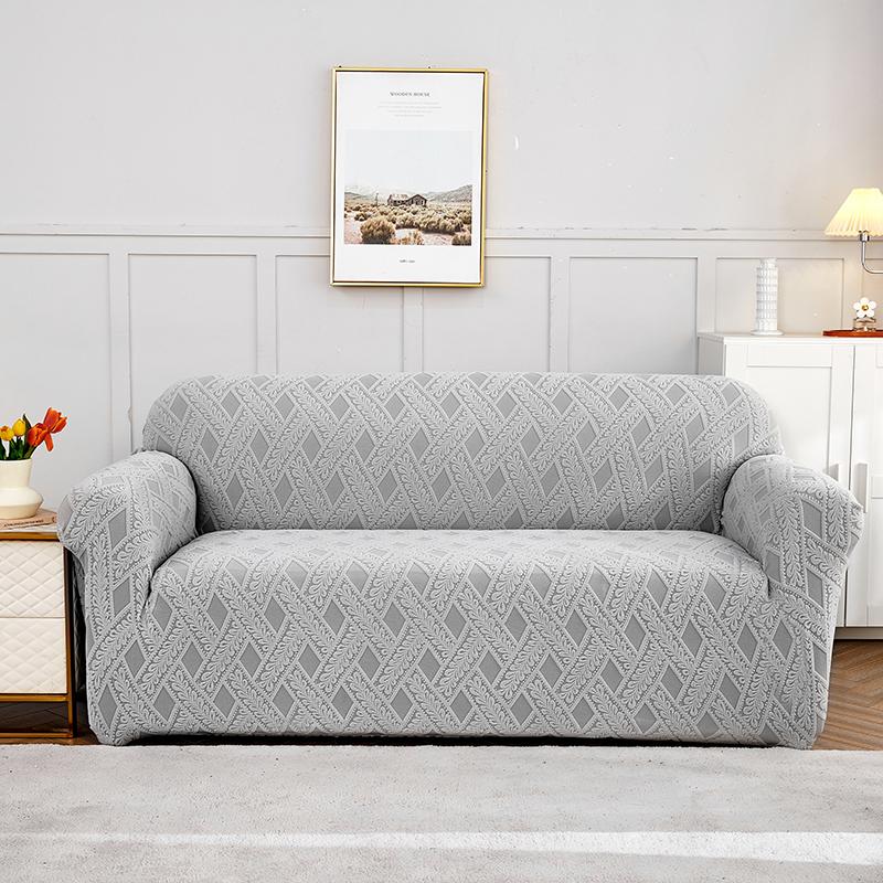 

Autumn and winter new sofa cover jacquard combination full package elastic sofa towel non-slip sofa cover manufacturers wholesal 2 seater cover світло-сірий колір