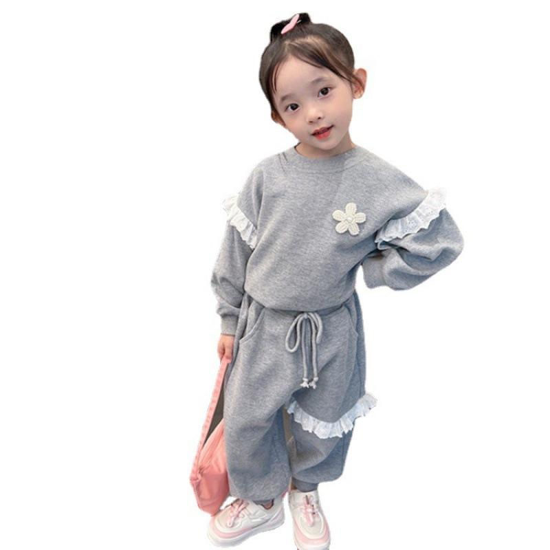 Girls Spring Autumn Fashion 2 Piece Set Long Sleeve Hoodie And Casual Pants Sporty Outfit For Toddler Kids
