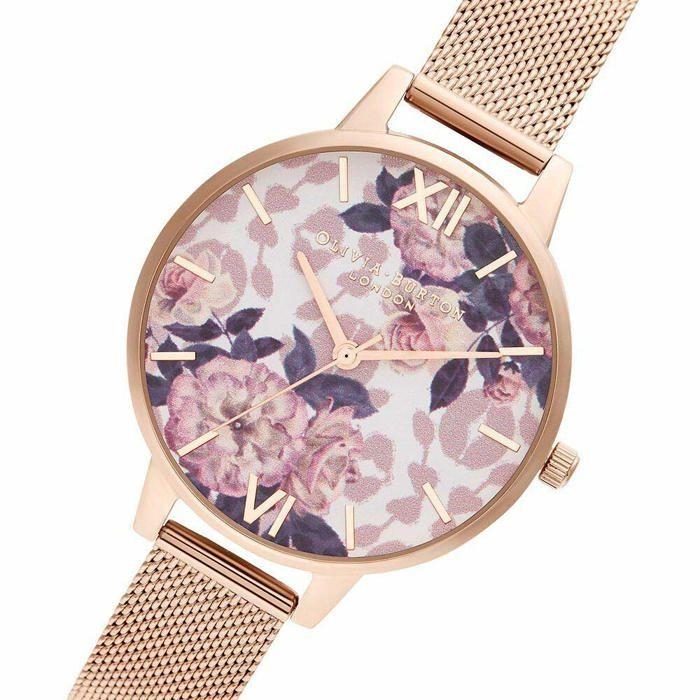 Olivia burton - OB16LP01 - Montre Analogique a Quartz pour Femme avec Bracelet en Acier Inoxydable Couleur or rose -
