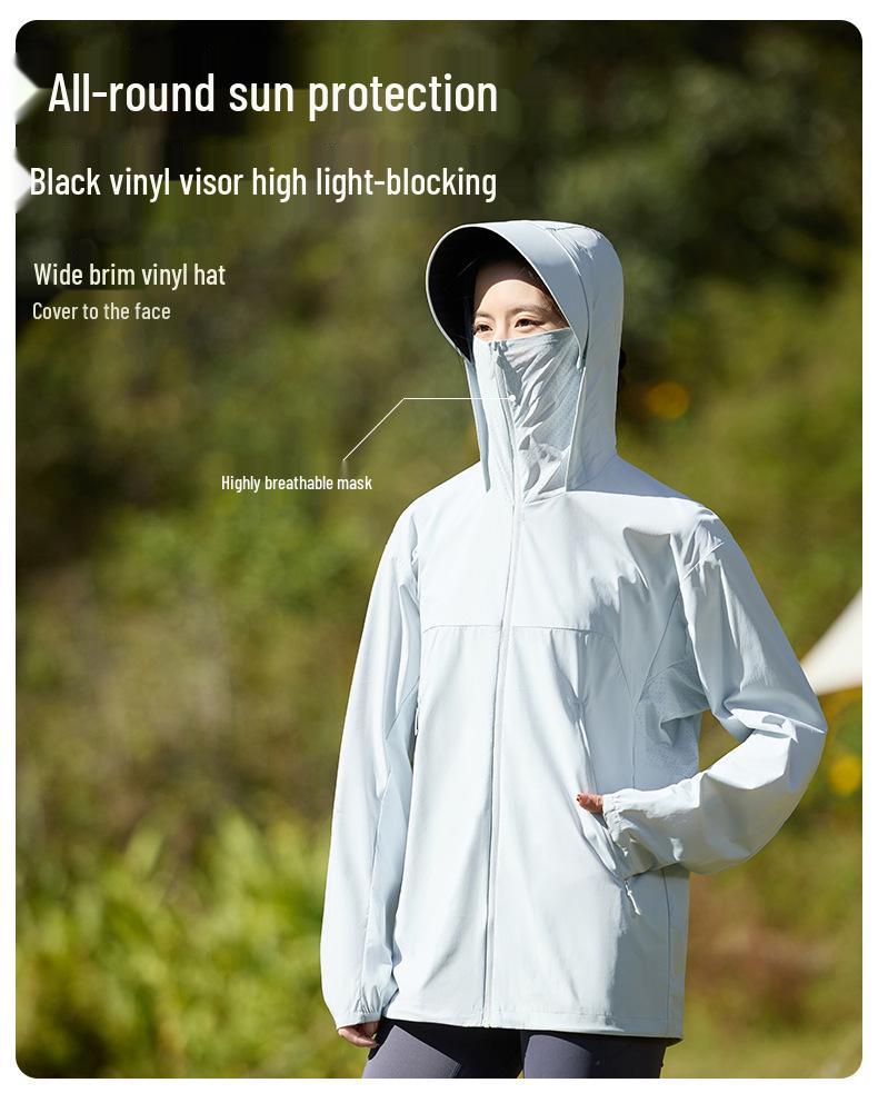 8118 Ice Silk UPF50+ Sun Protection Hoodie - Unisex Summer Outdoor Casual Wear