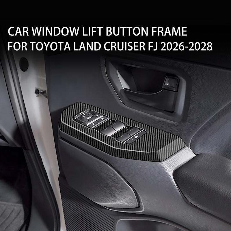 For Toyota Land Cruiser FJ 2026-2028 RHD Carbon Fiber Texture Window Control Button Molding Trim Anti Scratch Auto Interior Trim