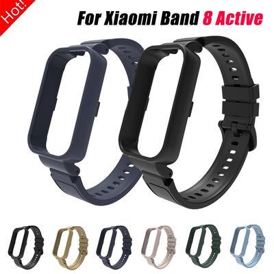 Silikon-Uhrenarmband für Xiaomi Smart Band 8 Active Ersatz-Sportarmband für Redmi Smart Band 2 Weiche Hülle Zubehör