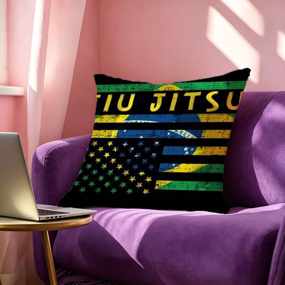 BJJ Brazilian Jiu Jitsu Square DoubleSided printed Pillow Case Bedroom Bedside Pillow Sofa Cushion Cover