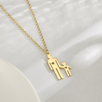 Dreamtimes Family Love Necklace Father Chain Kid Child Baby Son Daughter Gift For Woman Man Stainless Steel Pendant Jewelry Gift