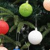 6Pcs 6cm Xmas Balls Crack Texture Easy Hanging Festive Bright Color Plastic Christmas Baubles Pendants Party Supplies