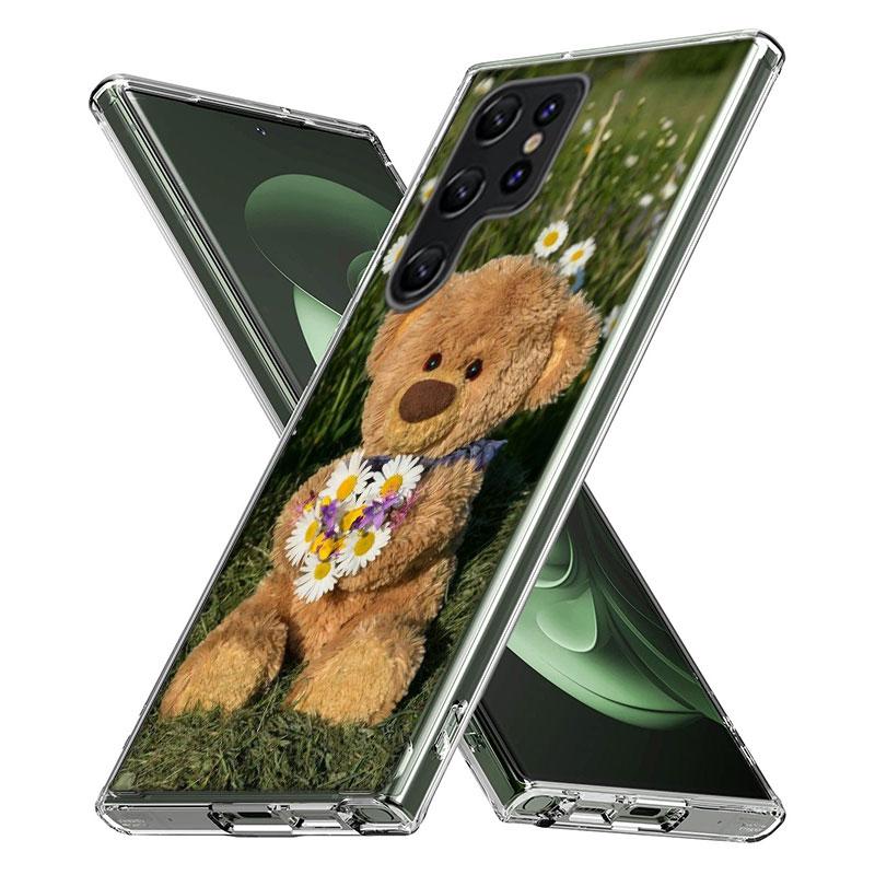 Funny And Cute Bear Capa Phone Case For Samsung S26 Ultra S25 Edge Galaxy S23 S21 S20 S24 FE S22 S10 Plus Cover Clear TPU Shell