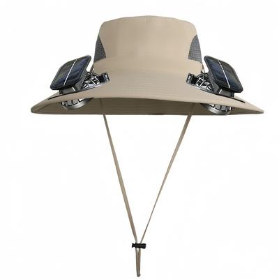 Neue Herren Angelkappe Solaraufladung Lüfter Outdoor Arbeit Sommer Freizeit Bergsteigen Reisen Fischerhut Sport Unterhaltung