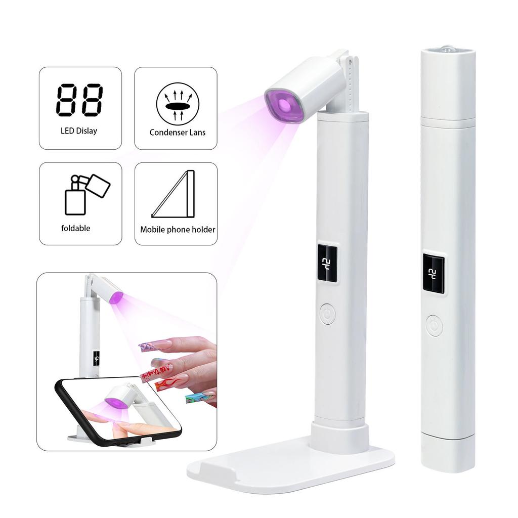 Mini UV LED Light For Gel Nails USB Rechargeable Handheld Portable Nail Lamp Quick-Drying Nail Dryer For Gel Nail Polish Curing