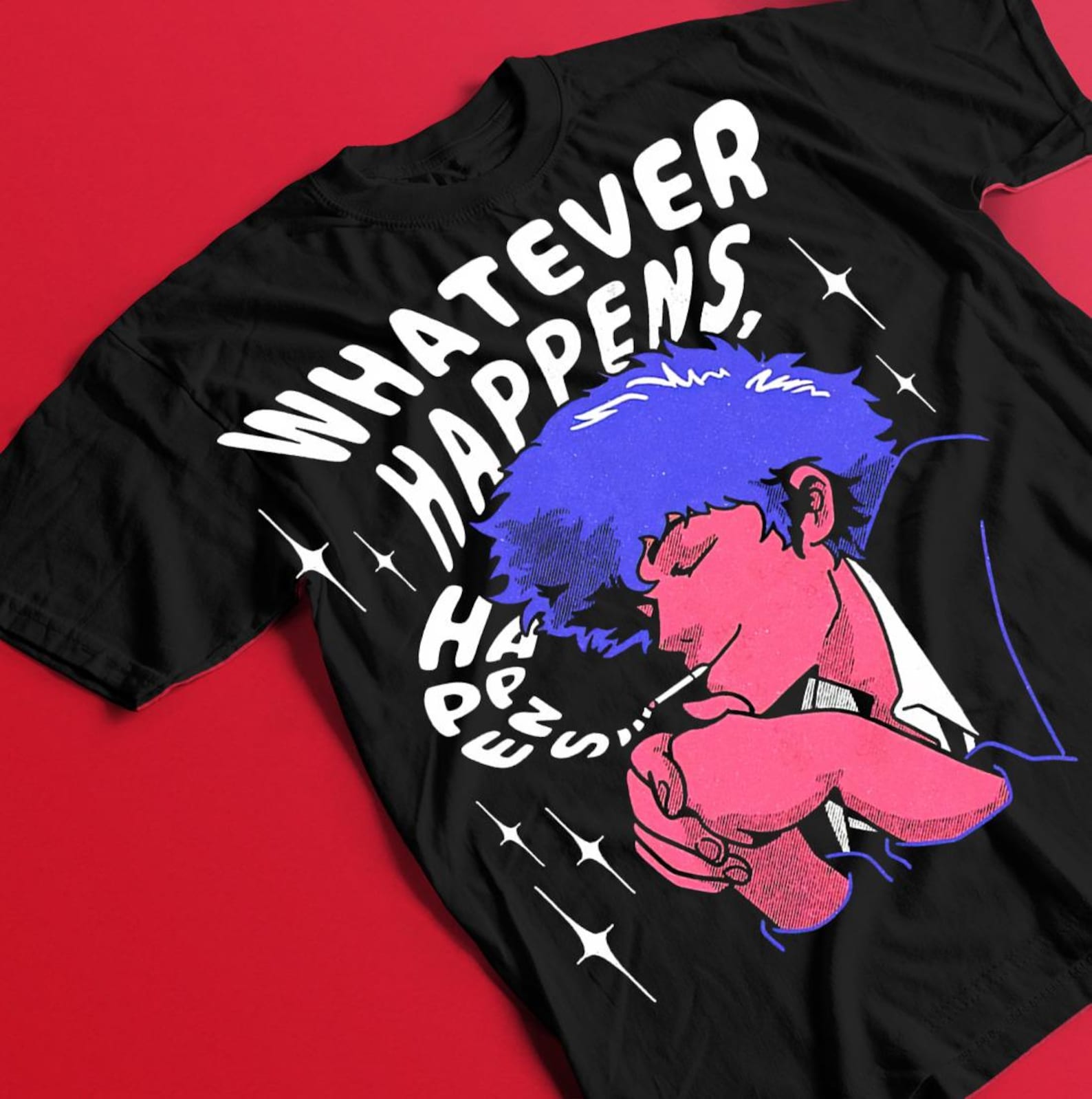 Whatever Happens Retro Anime Graphic Tee | Vintage Anime Shirt XL