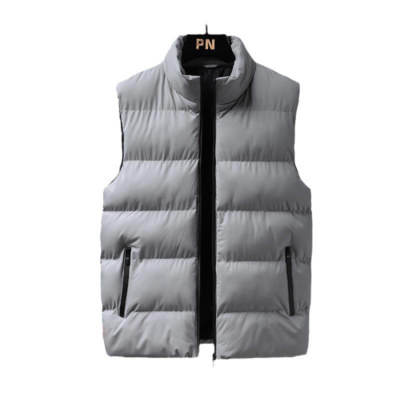 Autumn and Winter Thickened Sleeveless Tank Top Standing Collar Warm Cotton Coat Vest Coat for Men