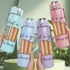 1PC Just A Girl Book Stack 750ml Color Plastic Sports Water Bottle Leakproof Flip Straw Lid Suitable for Sports Office Home Use