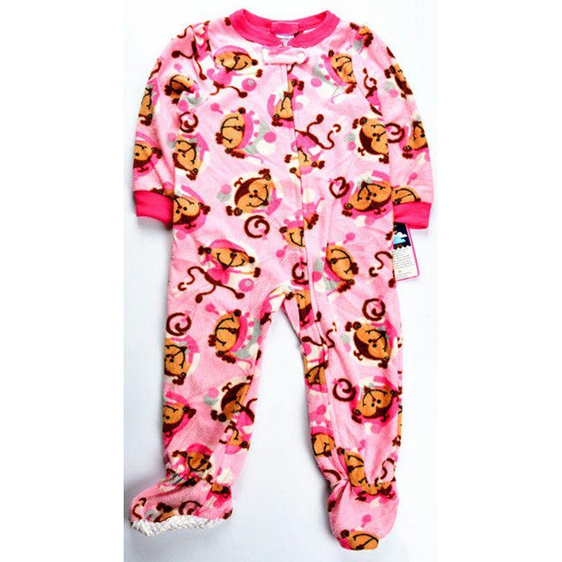 Children s Fleece Home Spring and Autumn One-Piece Pajamas Monkey 6/9M66Cm