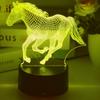 1pc 3D Horse Night Light - USB Powered, Touch Adjustable, Bedroom Atmosphere and Decorative Night Light and Gift.