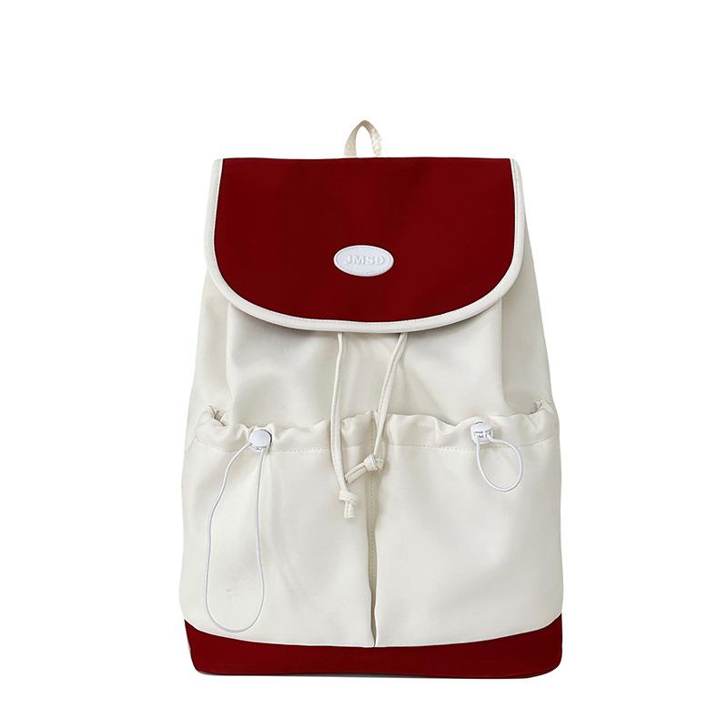 

Cute small fresh contrast color large capacity drawstring backpack 2new forest ins exquisite student schoolbag girl красный