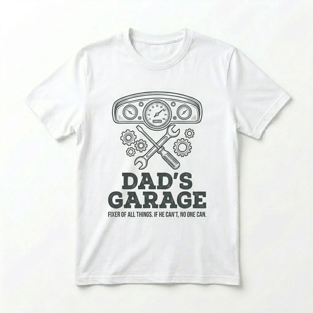 Dad s Garage T-Shirt Fixer Of All Things Funny Mechanic Gift For Dad Handyman XXL