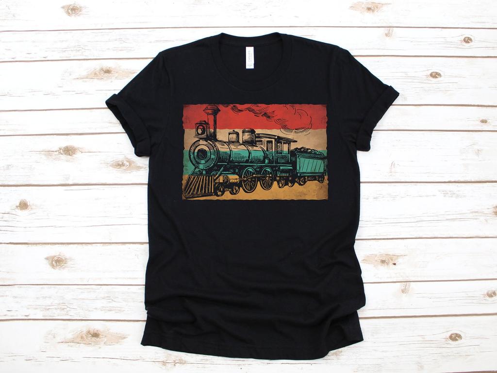Retro Train Conductor Railroad Locomotive T-Shirt, Tank Top, T-shirt, T-shirt,T-shirt, Child Apparel Gift