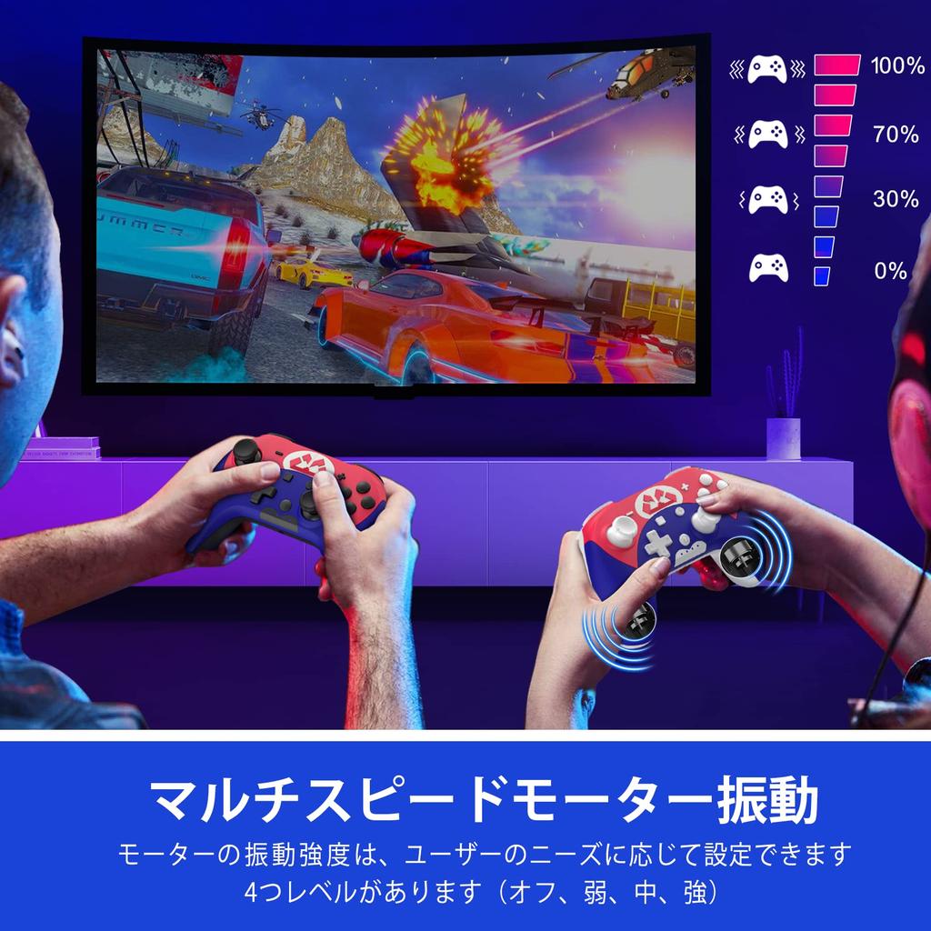 Wireless Switch Controller with Back HD and Gyro Rapid Bluetooth Compatible with and Japanese Instruction Manual Included Buttons, Vibration, 6-Axis