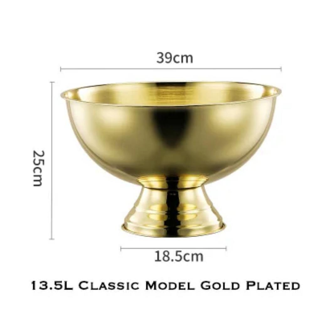 1PCS Bucket Champagne 304 Stainless Steel Ice Bucket Granule Tube Champagne Barrel Ice Wine Barrel