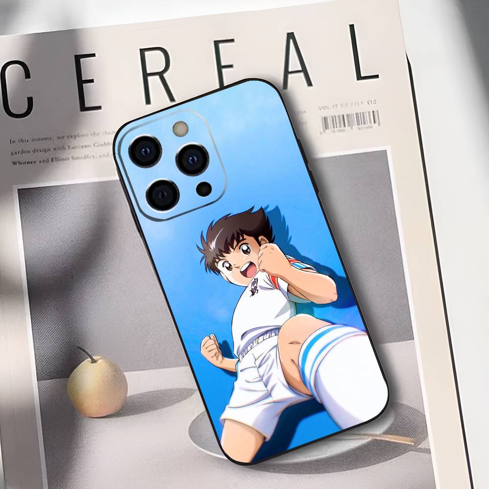 Anime C-Captain T-Tsubasa Phone Case For iPhone 17,16,15,14,13,12,11 Plus,Pro Max,XS,Soft Silicone Black Cover