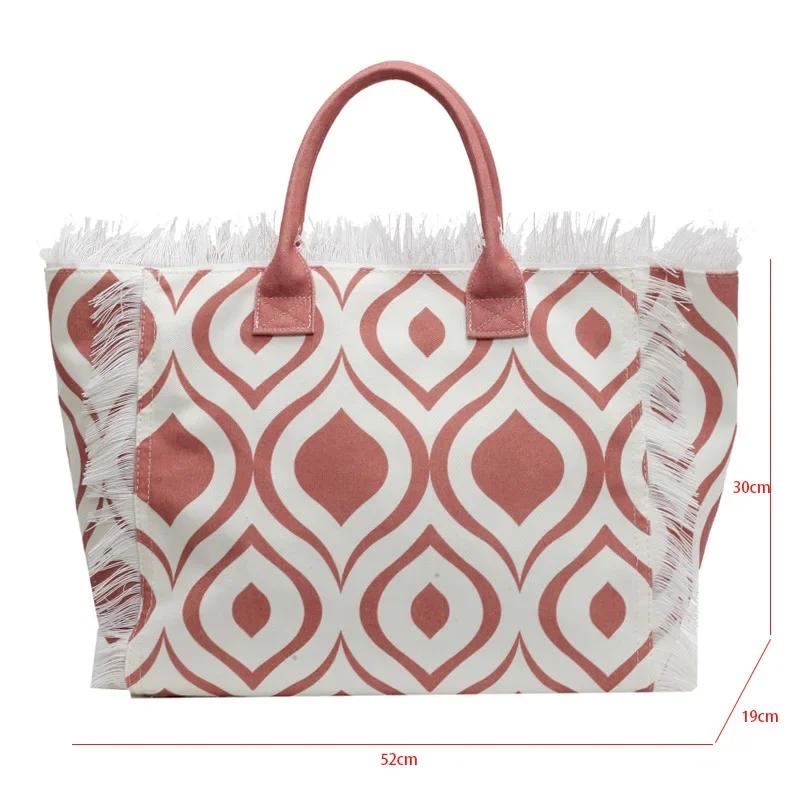 Large Capacity Tote Women Handbags Designer Beach Bag Luxury Canvas Shoulder Bag Fashion Shopper Purses Travel Bag Sac A Main