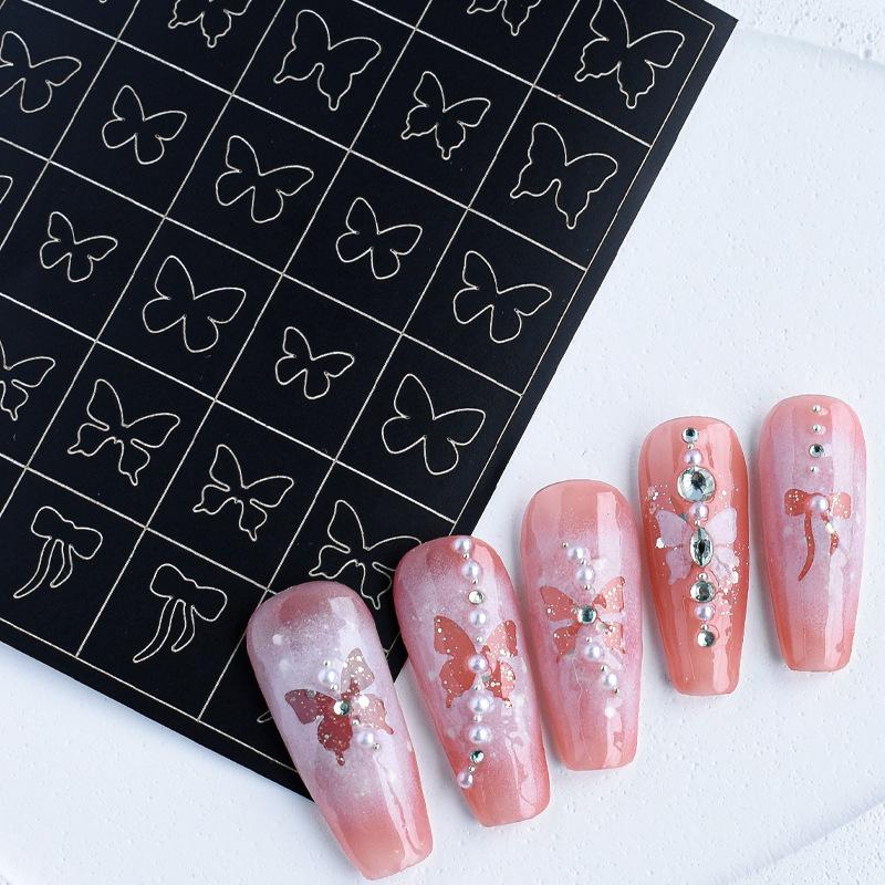 Dual-Use Nail Art Stickers: Heart & Starry Sky Ombre Decals for Airbrush and Painting