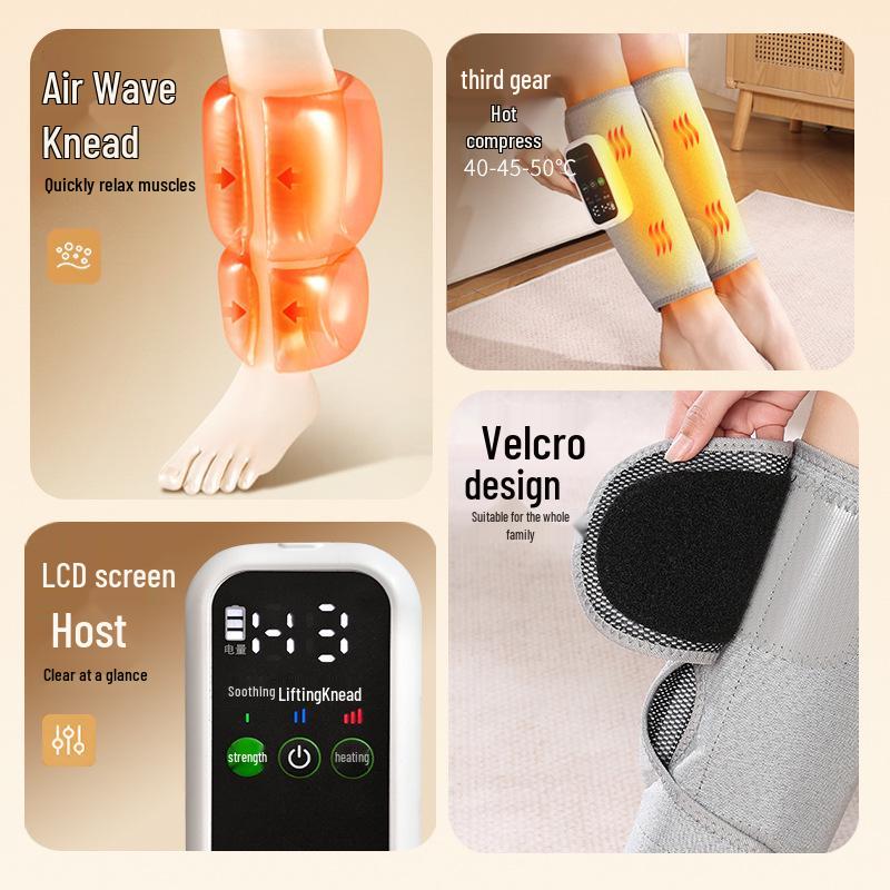 Cross-Leg Automatic Calf Massager with Airbag Squeeze, Kneading, and Hot Compress