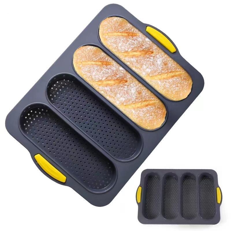 Non-stick Silicone Baguette Bake Tray Baking Mold Restaurant Bread Food Mould Grade Anti-scalding Oven Tool Kitchen Accessories