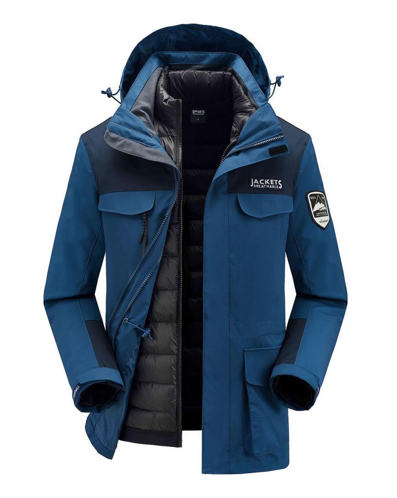 Paar 3-in-1 Unifarbener Daunen-Windbreaker-Set - Anpassbares Logo