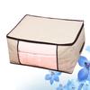 Large Capacity Foldable Storage Bag Non Woven Fabrics Lightweight Strong Quilt Clothing Storage Bag for Bedroom Closet Beige