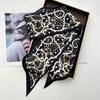 Printed Skinny Scarf For Women Luxury Hair Band Soft Stain Silk Ribbon Fashion Tie Neck Bag Design Wrist Belt For Daily Wear