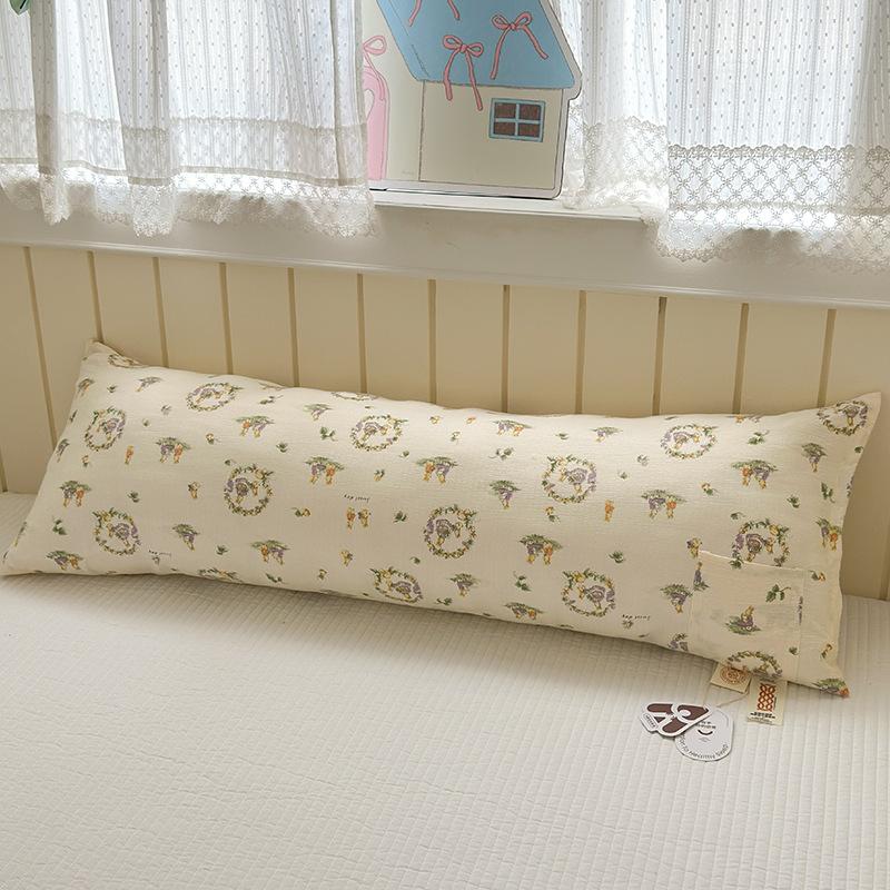Cartoon Print Pregnant Women Side Sleeper Leg Clamp Pillow Cute Long Body Pillow with Phone Pocket for Sofa Backrest Kids Room Cushion with Core