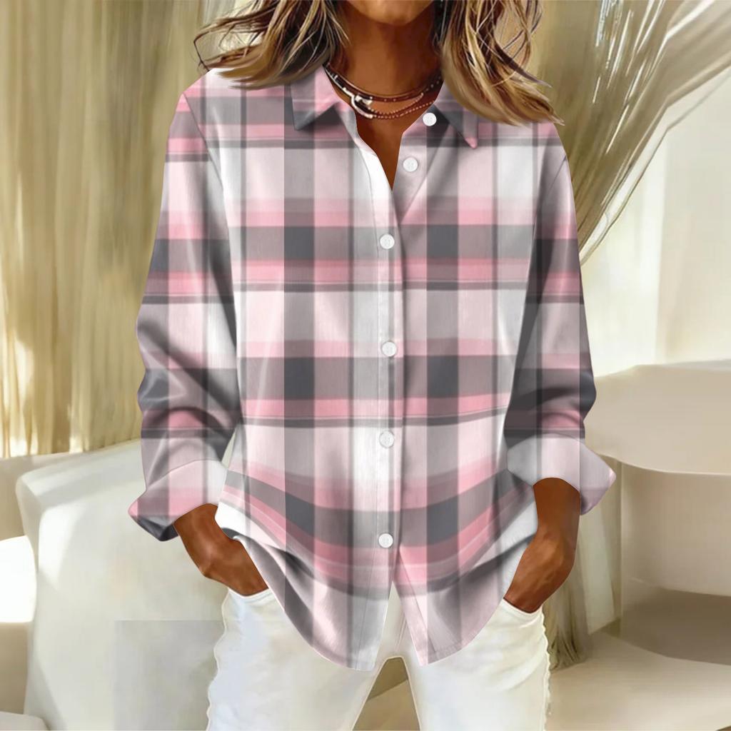 Cămașă Bluză Damă Crăciun Imprimat Nasturi Mâneci Lungi Casual De bază Guler Cămașă Regular Top